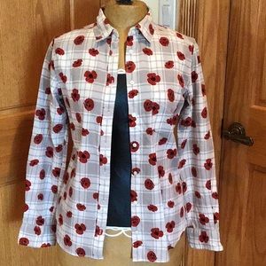 UNIQLO Button-Down Shirt In Poppy Flower Pattern.